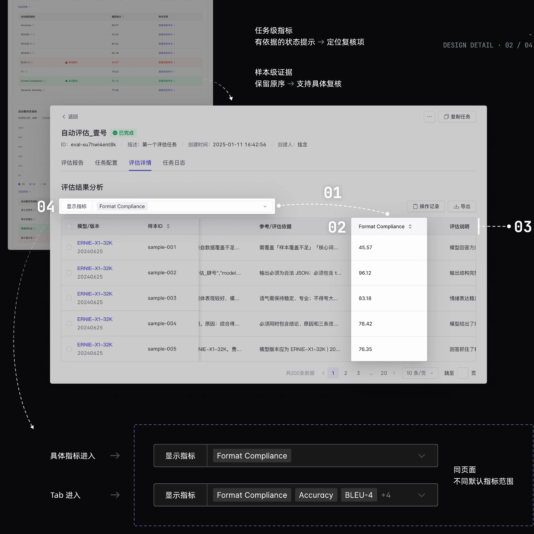 After：来源指标上下文、样本层证据与默认展示范围。